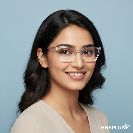 LENSPLUS+ Light Pink fiber frame for Women
