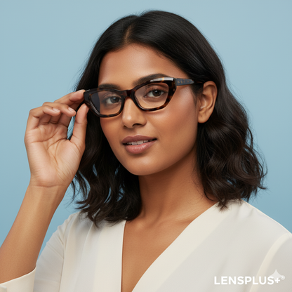 LENSPLUS+ Tiger Print Acetate fiber frame for Women