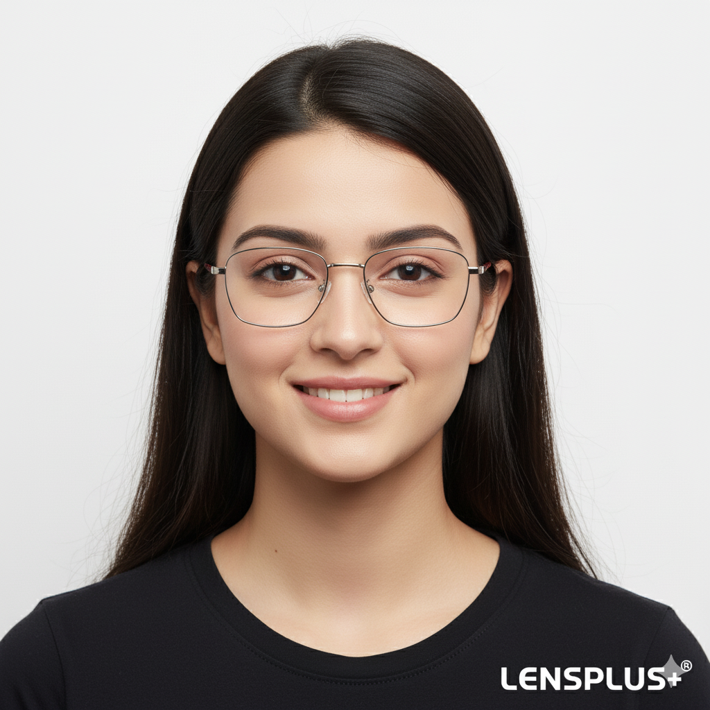 LENSPLUS+ Silver Metallic frame for unisex