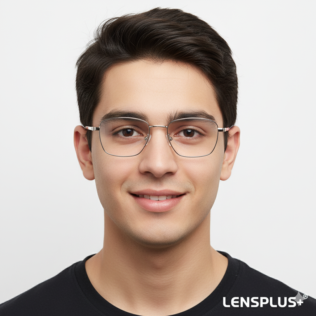 LENSPLUS+ Silver Metallic frame for unisex