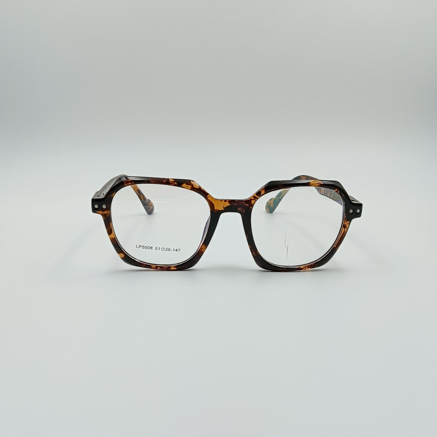 LENSPLUS+ Brown Tiger Print fiber frame for unisex