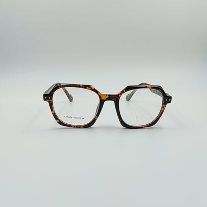 LENSPLUS+ Brown Tiger Print fiber frame for unisex
